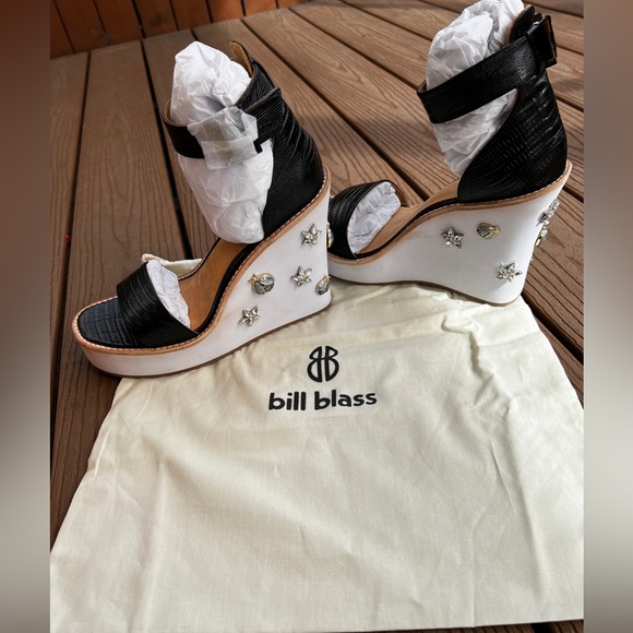 Bill Blass Rhinestone Wedge Sandals Women Size 8.5 NWT - Picture 11 of 13